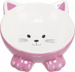 Keramická miska ergonomická 0.15 l/ø 14 cm, vyvýšená, tvar kočka TRIXIE