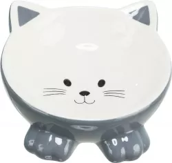 Keramická miska ergonomická 0.15 l/ø 14 cm, vyvýšená, tvar kočka TRIXIE