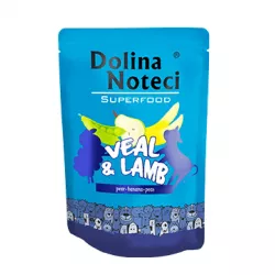 DOLINA NOTECI SUPERFOODS telecí a jehněčí kapsička pro psy 300g