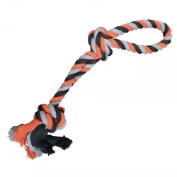 Dvojité lano HipHop bavlněné 2 knoty 60 cm / 450 g šedá, tm.šedá, oranžová HipHop Dog
