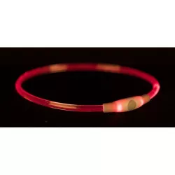 Flash light ring USB, blikací obojek, S-M: 40 cm/ ø 8 mm TRIXIE