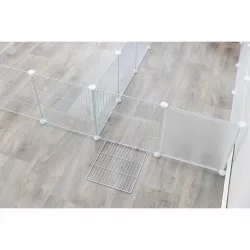 Interiérový výběh, kov/plast, 140 x 35 x 70 cm, bílá