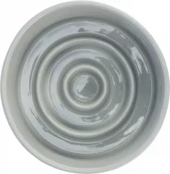 Keramická miska k pomalému krmení, kruhy, 0,45l / 14cm, šedomodrá
