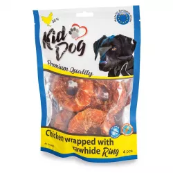 KIDDOG kuřecí masíčko na buvolím 9 cm kroužku (4 ks/bal.)