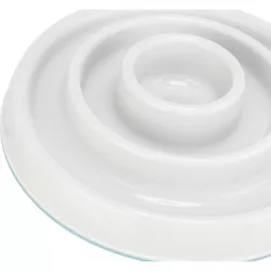 Miska k pomalému krmení, design kruhy, 0,45 l/ø 23 cm, plast/TPR, šedá