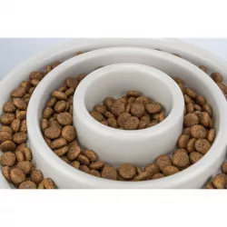 Miska k pomalému krmení, design kruhy, 0,45 l/ø 23 cm, plast/TPR, šedá