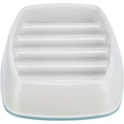Miska k pomalému krmení, design mříž, 0,25l/21 ×14 cm, plast/TPR, šedá
