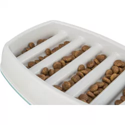 Miska k pomalému krmení, design mříž, 0,25l/21 ×14 cm, plast/TPR, šedá