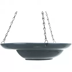 Venkovní závěsná keramická lázeň pro ptactvo, 550ml / 26 cm, modrá