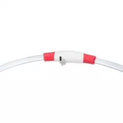 Flash light ring USB, blikací obojek, S-M: 40 cm/ ø 8 mm, červená TRIXIE