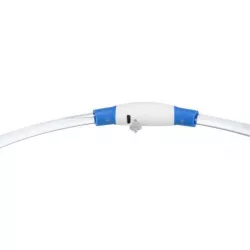 Flash light ring USB, blikací obojek, L-XL: 65 cm/ ø 8 mm, modrá TRIXIE