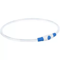 Flash light ring USB, blikací obojek, modrá TRIXIE