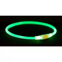 Flash light ring USB, blikací obojek, S-M: 40 cm/ ø 8 mm, zelená TRIXIE