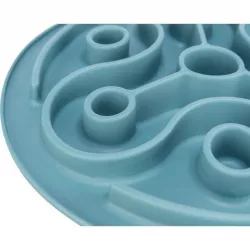 Protihltací talíř Slow feeding TRIANGL, k pomalému krmení, TPE, ø 28 cm, modrá