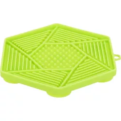 Lick´n´Snack HEXAGON s přísavkami - lízací podložka, 17 cm, TPR/plast, zelená TRIXIE