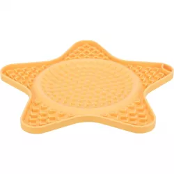 Lick´n´Snack HVĚZDA - podložka k pomalému krmení, 23,5 cm, silikon, žlutá