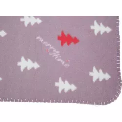 Vánoční deka NIVIA 150 x100 cm, fleece, šedá/berry/petrolejová TRIXIE
