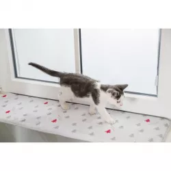 Xmas NIVIA mat, vánoční plyšová podložka na parapet, 90 x 28 cm, krémová TRIXIE