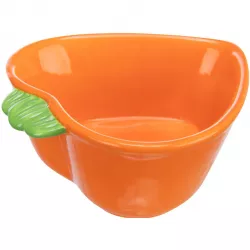 Keramická miska MRKEV (morče,králík), 180 ml/ 12 x 11 cm, oranžová TRIXIE