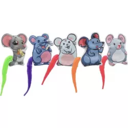 Myška emotivní s catnipem, barevný ocásek, 7.5 cm, látka, 5 druhů TRIXIE