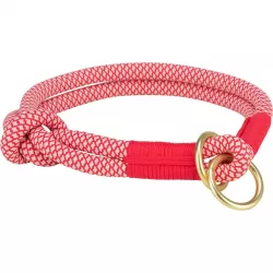 Soft Rope kulatý polostahovací obojek, S-M: 40 cm/ 10 mm, červená/krémová TRIXIE