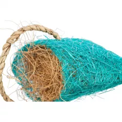 Taštička s kokosovým vláknem - hračka pro hlodavce, sisal, 10 x 13 cm, modrá TRIXIE