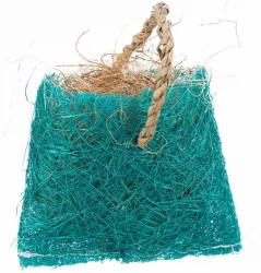 Taštička s kokosovým vláknem - hračka pro hlodavce, sisal, 10 x 13 cm, modrá TRIXIE