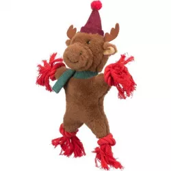 Xmas REINDEER - vánoční sob 32 cm, píská/šustí, plyš/lano TRIXIE