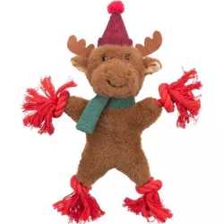 Xmas REINDEER - vánoční sob 32 cm, píská/šustí, plyš/lano TRIXIE