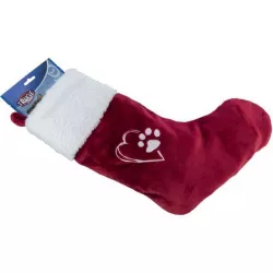 Xmas STOCKING - vánoční ponožka, 47 cm, plyš, červená/bílá TRIXIE