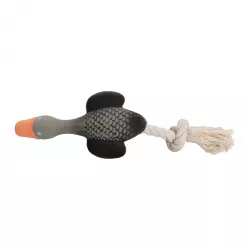 Divoká husa MINI s bavlněným lanem, se zvukem, 22cm, šedá,růžová, HipHop HipHop Dog