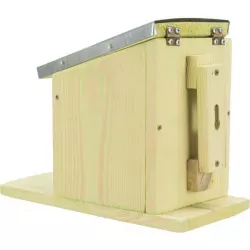 Krmná stanice pro veverky 12 x18 x 24 cm, přírodní borové dřevo/kov TRIXIE