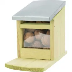 Krmná stanice pro veverky 12 x18 x 24 cm, přírodní borové dřevo/kov TRIXIE