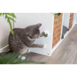Kulička Catnipu v samolepícím držáku, 5 cm, bílá/zelená TRIXIE