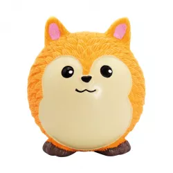 Míček v designu Totoro liška, se zvukem, 8 cm, latex, oranžová, HipHop HipHop Dog
