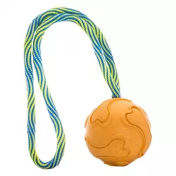 Vrhací tréninkový míč s vlákny z rýžových slupek, na laně 6/30 cm HipHop HipHop Dog