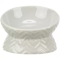 Keramická miska vyvýšená, ergonomický tvar, 0,15 l / 13 cm, světlešedá TRIXIE