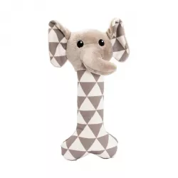 Plátěná kost s hlavou slona, se zvukem, 24 cm, krémová/šedá, HipHop HipHop Dog
