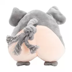 Plyšový 2D slon se zvukem, bavlněné lano, 16 cm, šedá, HipHop HipHop Dog
