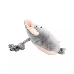 Plyšový 2D slon se zvukem, bavlněné lano, 16 cm, šedá, HipHop HipHop Dog