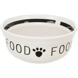 Keramická miska FOOD, bílá/černá 0,6 l/ ø 15 cm TRIXIE