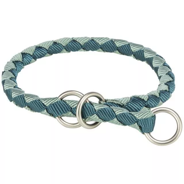 Obojek CAVO kulatý polostahovací, petrolejová/šalvějová XS-S: 25-31cm/ ø12mm TRIXIE