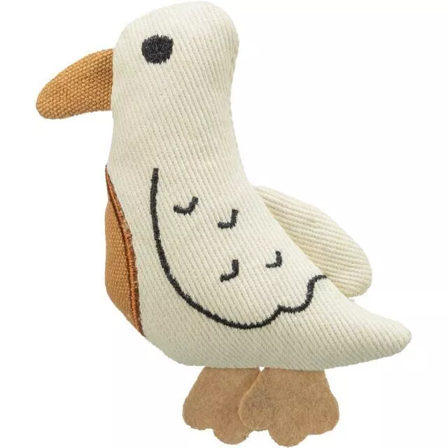 Bird - ptáček 13 cm, hračka pro kočky, tkanina, krémová TRIXIE