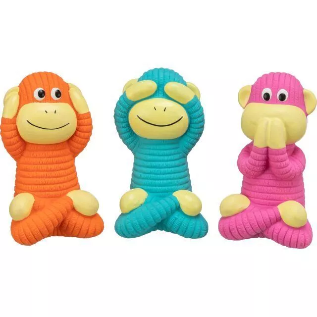 Moudrá opice, hračka se zvukem, 12 cm, plněný latex, 3 varianty TRIXIE