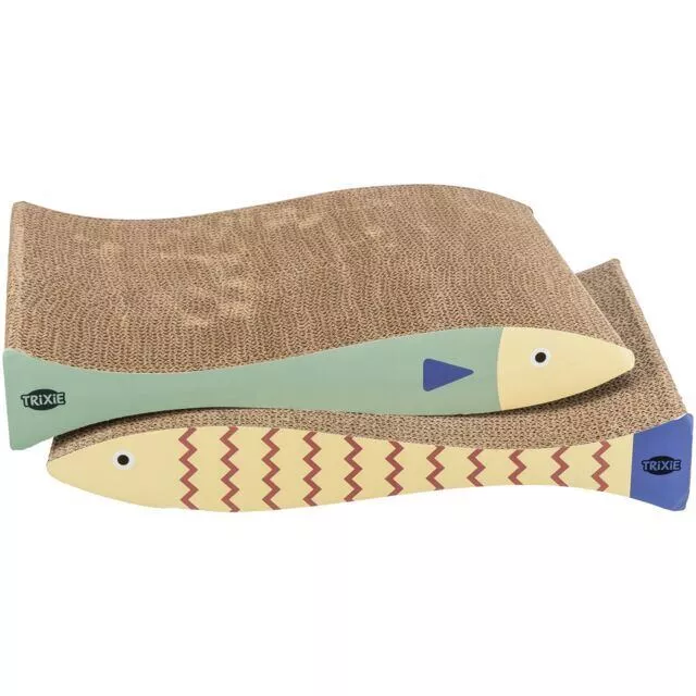 Škrabací karton "ryba", catnip, 2 ks, 40 x 30 x 11 cm, mátová/krémová TRIXIE