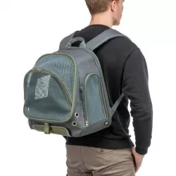 Transportní batoh LYLA, 34 x 22 x 42 cm, do 8 kg, nylon, šedá/modrá TRIXIE