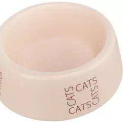 Keramická miska pro kočky s nápisem CATS, 0,15 l/ø 12 cm, růžová TRIXIE