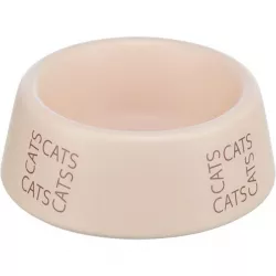 Keramická miska pro kočky s nápisem CATS, 0,15 l/ø 12 cm, růžová TRIXIE