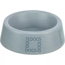 Keramická miska pro psy s nápisem DOGS, šedomodrá 0,4 l/ ø 16 cm TRIXIE