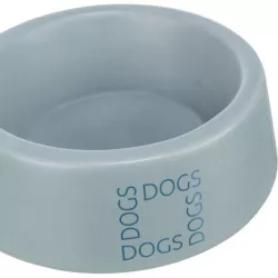 Keramická miska pro psy s nápisem DOGS, šedomodrá 0,4 l/ ø 16 cm TRIXIE